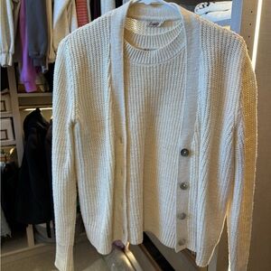 Faherty Ivory Button-Up Cardigan set